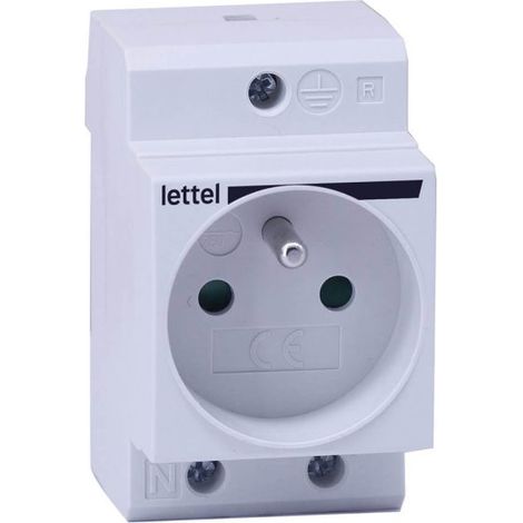 LETTEL - Prise secteur modulaire type E 16A, standart francais 2 P+T. - DPM1
