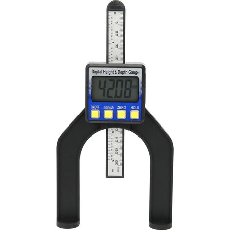Irovami Jauge électronique de hauteur et de profondeur avec affichage numérique, règle de travail du bois, outil de mesure 0-80 mm (1/5)