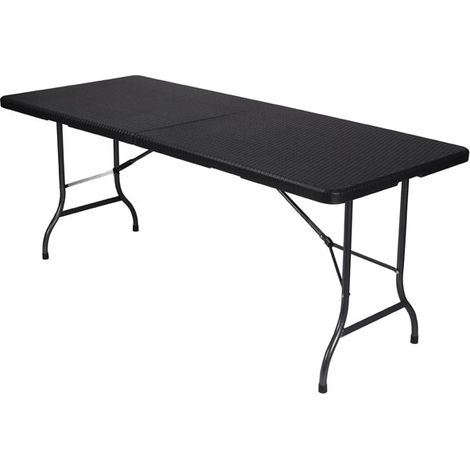 Tavolo pieghevole - Imitazione rattan - 180 x 75 x 74 cm