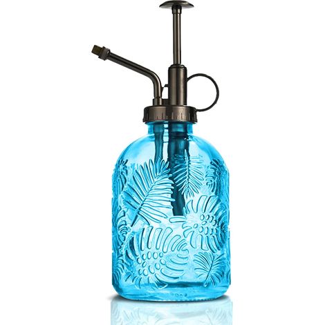 360ML Verre Plantes Vaporisateur D'arrosage, Une Main Darrosage Pulvérisateur Brumisateur pour Jardinage Plantes, Nettoyage, L'alcool, Rétro avec Pompe Arrosoir - Bleu-Buse Bronze