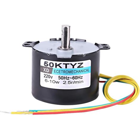 Moteur Synchrone à Aimants Permanents, Mini Moteur Electrique 220v 50KTYZ AC 220V 10W 0.5A petit moteur électrique synchrone à aimant permanent à basse vitesse CW/CCW 2.5/20 tr/min (1/5)