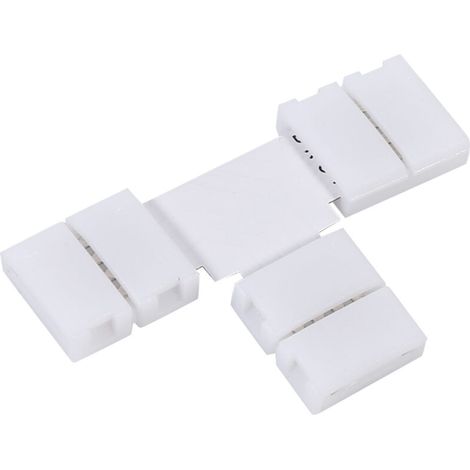 5 Pièces Connecteurs de Bandes LED Connecteur de Bandes Lumineuses RVB à 4 Broches Connecteurs de Lumière d'Adaptateur Led sans Soudure Connecteur Forme T 10 mm pour Bande Lumineuse 5050 RGB