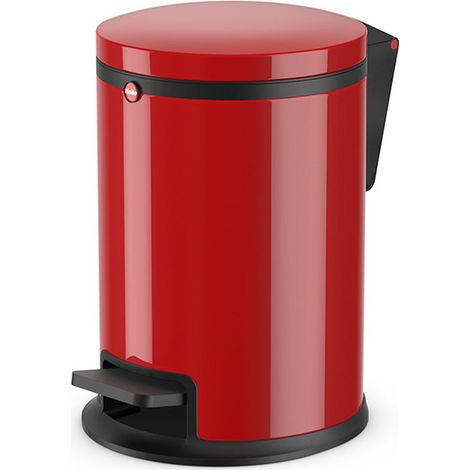 Poubelle de salle de bain design à pédale 3L Hailo Pure S Coloris - Rouge (1/5)