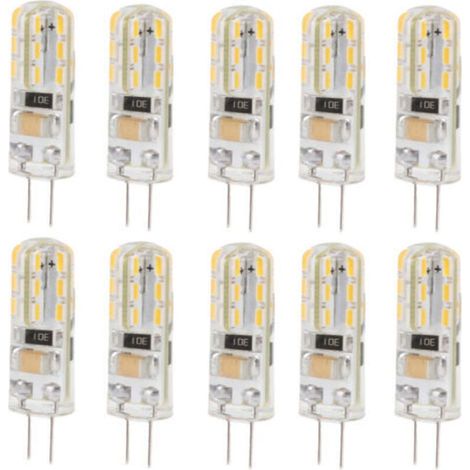 10 pièces G4 LED ampoule Double pieds Base 1.5W AC110V 110LM Silicone ampoule pour éclairage paysager cour lumière blanche 6000K (1/4)