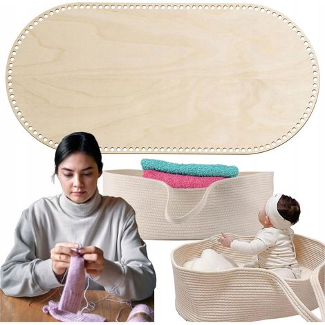 Base de couffin ovale 36x75cm – Contreplaqué bouleau 6mm – Fond décoratif pour crochet – Écologique avec certificat FSC