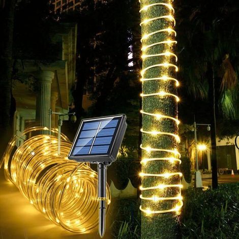 Guirlande lumineuse solaire étanche IP65 11,9 m 100 LED pour extérieur, idéal pour une fête, Noël, une décoration d'arbre (1/5)