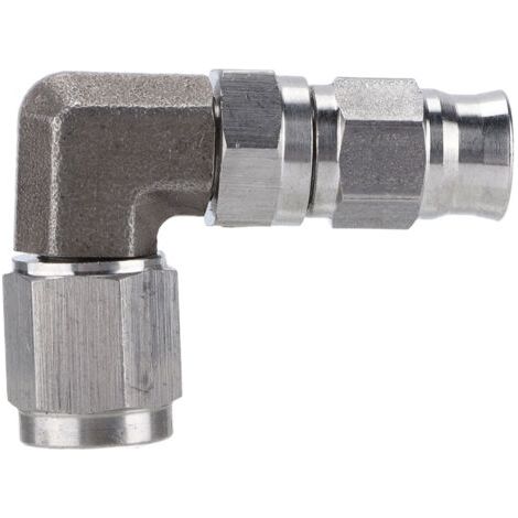 Conector de manguera de turbocompresor AN3 de 90 grados, conector de manguera de acero inoxidable para automóvil (1/4)