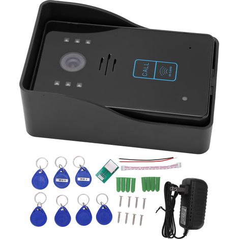 Kit de Sonnette Vidéo WiFi 1080P Caméra de Porte avec Vision Nocturne Compatible Tuya APP Alimentation 100‑240V Prise US (1/5)