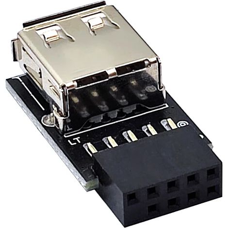 Adaptador panel frontal USB 2.0 hembra a 9 pines hembra recto (1/5)