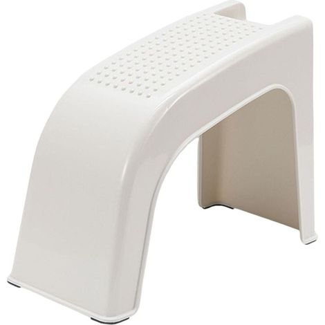 Repose-pieds de douche multifonctionnel tabouret pour adulte, blanc, support stable antidérapant pour salle de bain (1/5)