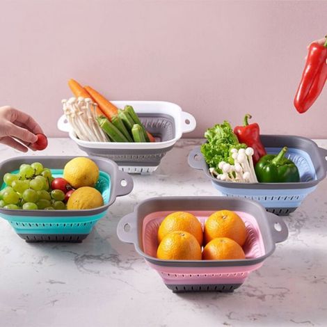 Passoire Égouttoir Pliable - En Silicone Alimentaire - Pour Cuisine Intérieure - Lot De 3 Tailles (1/5)