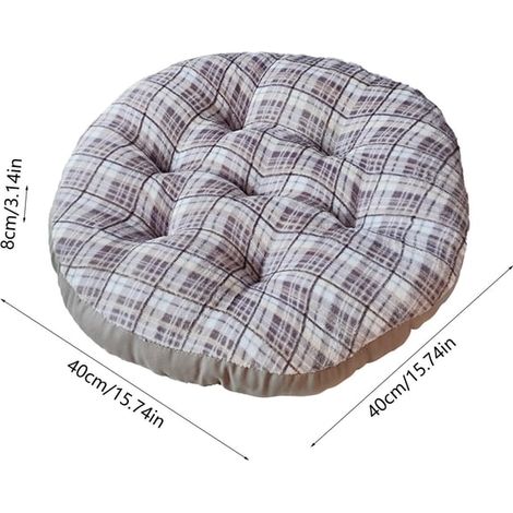 Filiyano-Coussin rond épais de 16×16×3 pouces, doux, pour chaise, sol, tatami, intérieur/extérieur. (1/3)