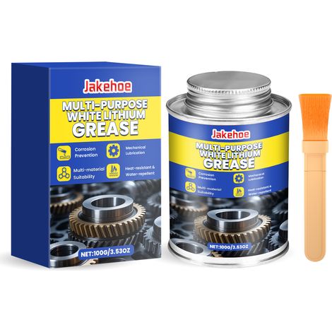 Jakehoe : graisse polyvalente blanche à base de lithium – Lubrifiant multifonctionnel pour un fonctionnement silencieux, une application fluide, un nettoyage et une protection antirouille au quotidien (1/5)