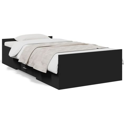 Maison Exclusive - Bettgestell mit Schubladen Schwarz 75x190 cm H