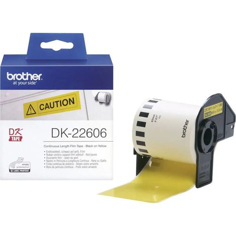 [NEUWERTIG] B-Ware Brother Universal Etiketten Rollenetiketten Folie Gelb Permanent 62mmx15.24m