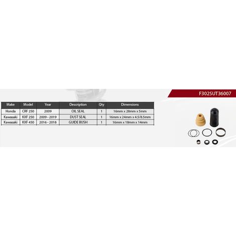 KIT DE REPARACIÓN DE AMORTIGUADOR TRASERO SHOWA 2024/07 HONDA CRF 250 '09, KAWASAKI KXF 250 '09-'19, KXF 450 '16-'18, (KIT DE SERVICIO)