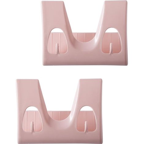 Soporte de 2 piezas para tapas de ollas, escurridor para tapas de ollas de plástico, diseño de gancho de pared que ahorra espacio para tapas/cucharas/espátulas - Rosa (1/5)