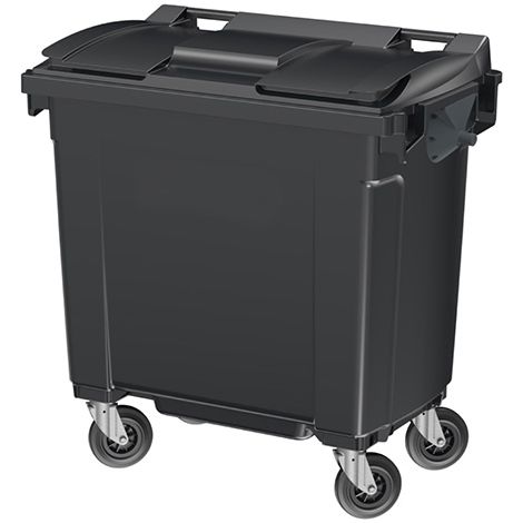 770-Liter-Behälter mit seitlichen Griffen und Drehzapfen – Deckel Farbe Granat – 1265 x 775 x 1320 mm - 2100010LGAGA/BO
