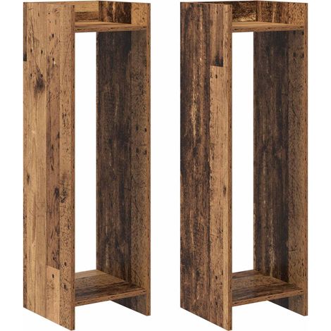 Maison Exclusive - Supporto per piante 2 pz Legno antico 30 x 30 x 100 cm (1/5)