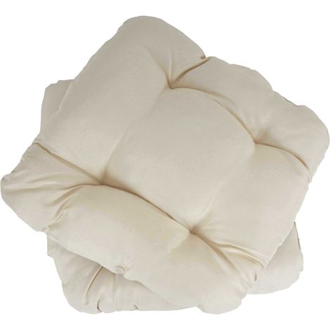[NON UTILIZZATO] Set 2x cuscini Dublino poliestere per sedie per l'interno e l'esterno 8x38x41cm avorio
