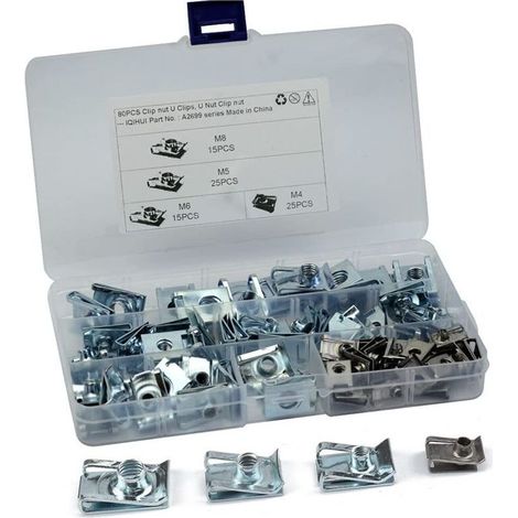 Lot de 80 écrous de carrosserie en acier inoxydable 304 – 4 tailles M4/M5/M6/M8 – Fixation rapide pour véhicules – Résistance accrue (1/2)