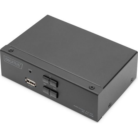 Conmutador KVM Displayport DIGITUS - 2 puertos de una sola pantalla