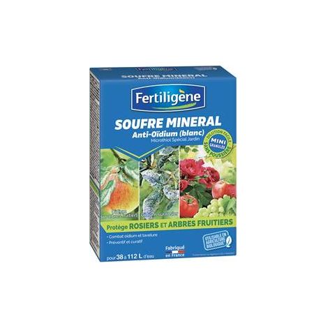 Fongicide à base de soufre minéral 750 g – Élimine oïdium, tavelure et acariose – Certifié traitement plante – Pour fruitières et potagères – Fabre Graines