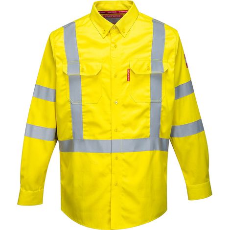 Camisa de alta visibilidad y resistente a la llama Bizflame 88/12 - Amarillo - Talla XL