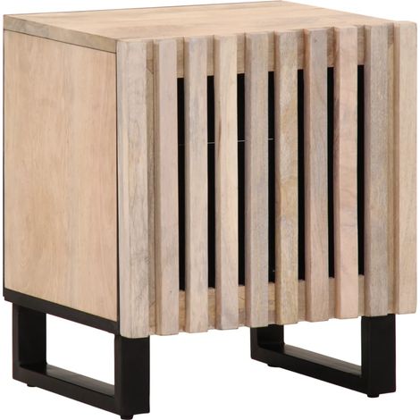 Bedside Cabinet 40x34x46 cm Solid Wood Bleached Mango vidaXL (1/5)