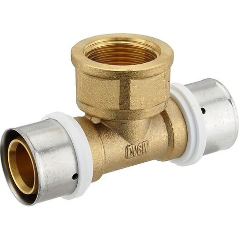 Pressfitting-T-Stück 32 x 3,0 - 1 Zoll Innengewinde - 32 x 3,0 mm für MV-Rohr