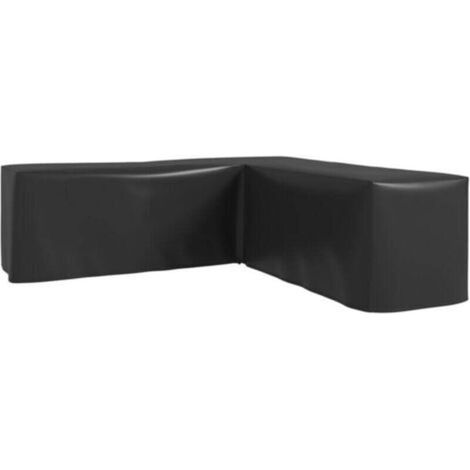 Housse de coussin Housse de Protection Étanche Salon de Jardin d'angle 420D Oxford Bâche Extérieur Imperméable anti-UV 250L x 250l x 79H cm, Noir (1/4)