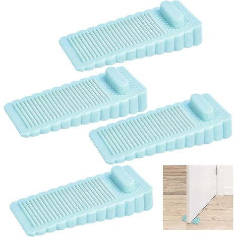 Butées de porte en caoutchouc transparent, cales de porte en caoutchouc, lot de 4 cales réglables en hauteur (1/5)