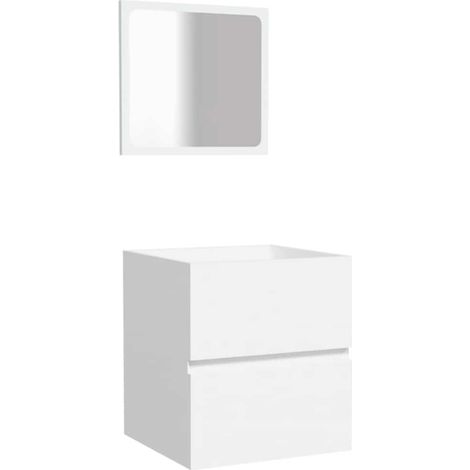 Mobile da Bagno Armadio da Bagno con Specchio Bianco in Legno Multistrato (1/5)