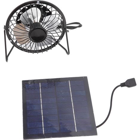 Kit Ventilation Solaire Photovoltaïque avec Ventilateur USB Portable 5V 2.5W Mini