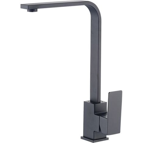 et de Cusine Noir 7-Forme Bec Haut Flexible et Mitigeur Evier pour Cuisine en Acier Inox Finition Noire etterie Monotrou à Eau Chaude et Froide (1/4)