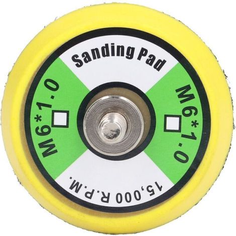 Jeffergarden Plaque arrière auto-agrippante pour ponceuse pneumatique, tampon PU pour ponçage et polissage, filetage M6x1 de 2 pouces, 15 000 tr/min