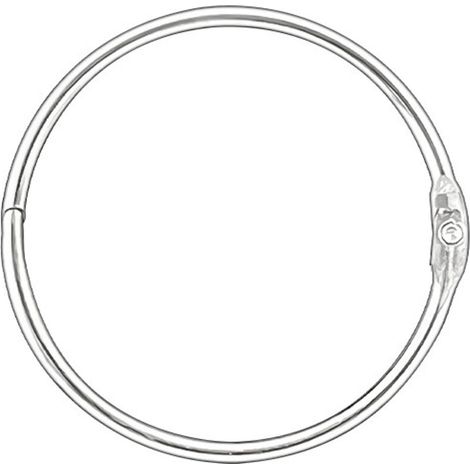 12 Anneaux de Rideaux Douche avec Crochet en Métal – Fabriqués en Italie – Anneau Circulaire ouvrable de 50 mm pour Rideaux, Salle de Bain, Maison, Classeurs – Couleur Métallique (1/5)