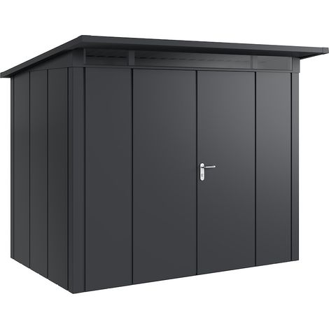 Hörmann Metall-Gerätehaus "Juno" mit Pultdach, JPD8 - Design, 262 x 166 cm (B x T), anthrazit, 2-flüglige Tür