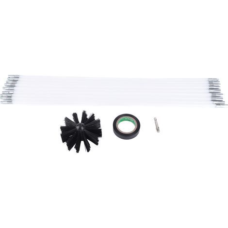 12-teiliges Set Kaminrohrbürsten für die Innenwandreinigung, flexibler Aufsatz für elektrische Bohrmaschinen für 40 cm (16 Zoll) Trocknerrohrstange (1/5)