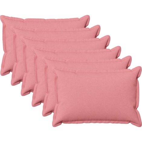 Housse de coussin 6 pcs HOUTEN Rose 50 x 80 cm Lin synthétique vidaXL