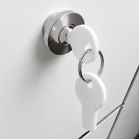 Lot de 2 clés de rechange blanches compatibles avec poignée de serrure standard - Clé de meuble pour meubles système, clé à barbe pour ouvrir et verrouiller sans cylindre de (1/5)