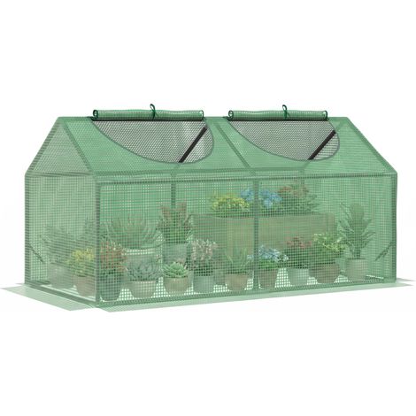 Serre de Jardin Mini Serre 2 Fenêtres 120 x 60 x 60 cm Vert Foncé (1/5)