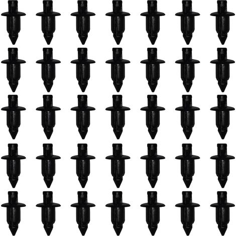 35 Pièces Rivet Plastique, 6mm Clips Voiture, Clips de Fixation Voiture, Agrafes Plastique Compatible avec Honda, Yamaha, Suzuki, Kawasaki,Rivet Noir