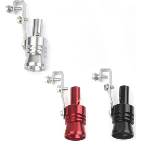 Sifflet de Voiture Turbo Sound,3 Pièces Alliage D'aluminium Turbo Queue Simulateur Sifflet de Silencieux Tuyau Échappement Sonore Blow-off Simulator Valve Voiture Sound Pipe Valve. (1/5)