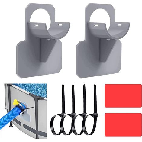 Lot de 2 supports de tuyau pour piscine pour tuyaux de 30-37mm, protection anti-pliage Gris