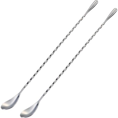 Mélangeur à cocktails, acier inoxydable, 30 cm de long, deux pièces argentées