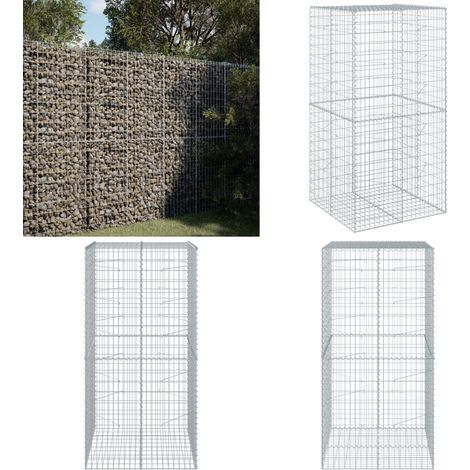 vidaXL Panier gabion avec couvercle 100x100x200 cm fer galvanisé (1/5)