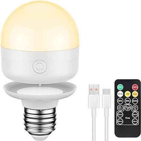 Una lámpara recargable con control remoto, temporizador y 3 temperaturas de color - Lámpara magnética E27, extraíble y recargable con batería. (1/5)