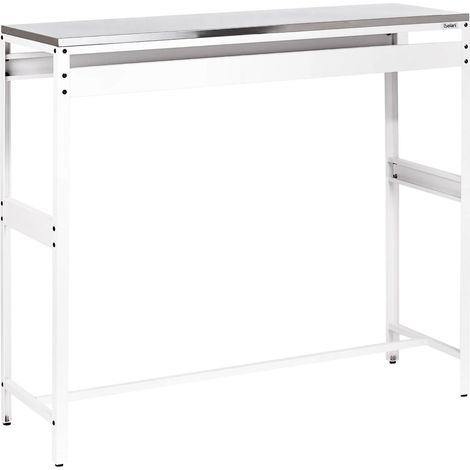 Outdoor Bar Table White Stainless Steel Unit with Top Garden Kitchen Dining MAENZA
