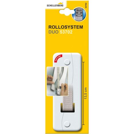 Schellenberg 53502 Placca avvolgibili Duo Maxi: 23 mm di Larghezza del Nastro, Piastra spaziatura dei Fori 10,5 cm, Bianco, Senza Rimuovere la Cinghia della tapparella (1/4)